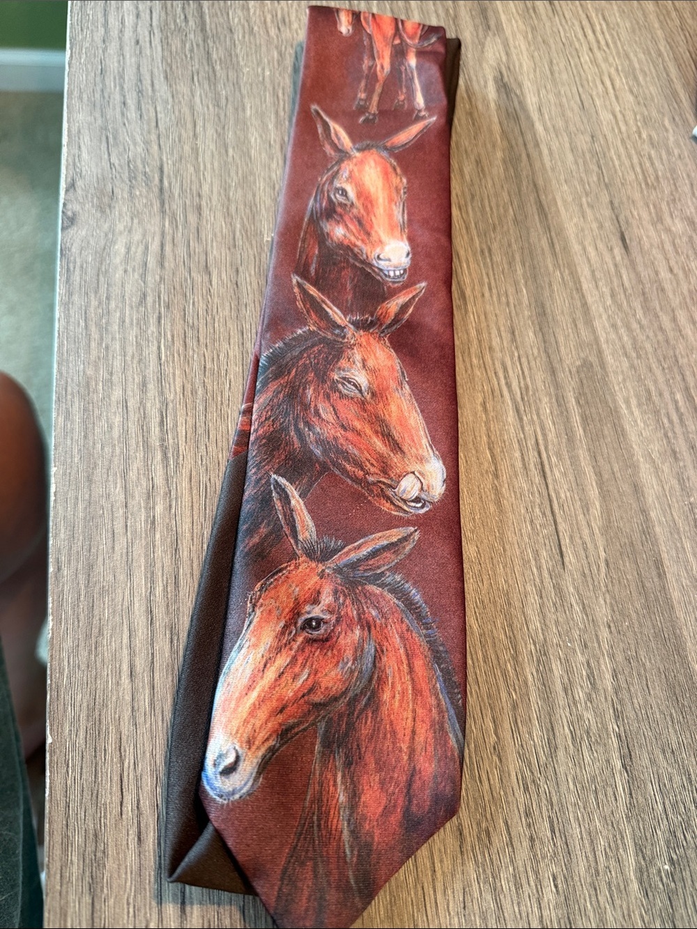 Vintage Ralph Marlin Brown Mule Print Tie